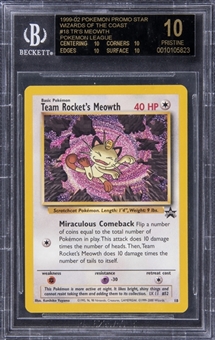 1999-02 Pokemon Promo Star Wizards Of The Coast #18 Team Rockets Meowth - BGS PRISTINE/Black Label 10 - Pop 1